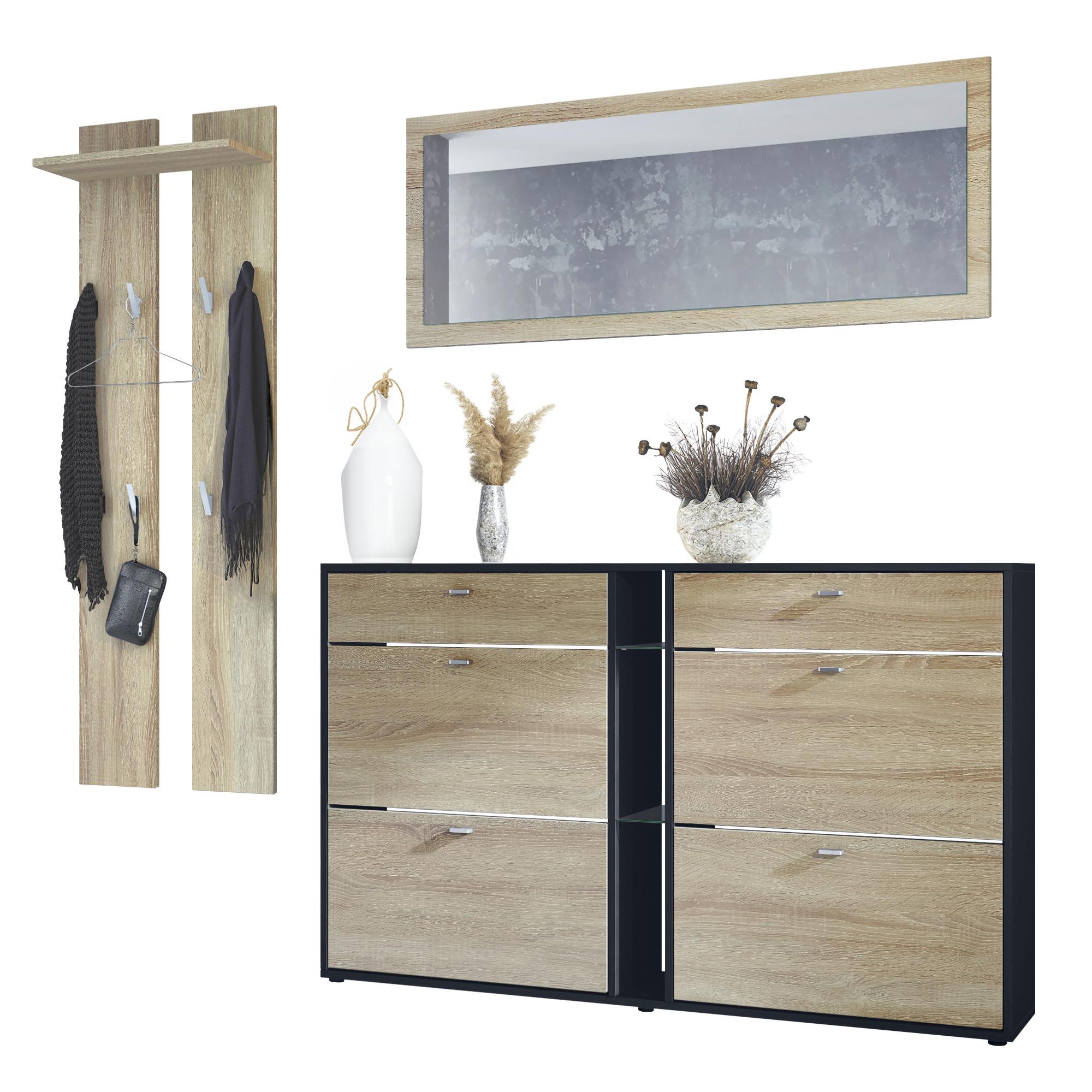 GARDEROBE Orlando Eiche sägerau - Eiche San Remo, Holzwerkstoff (215/210/28cm) - Vladon