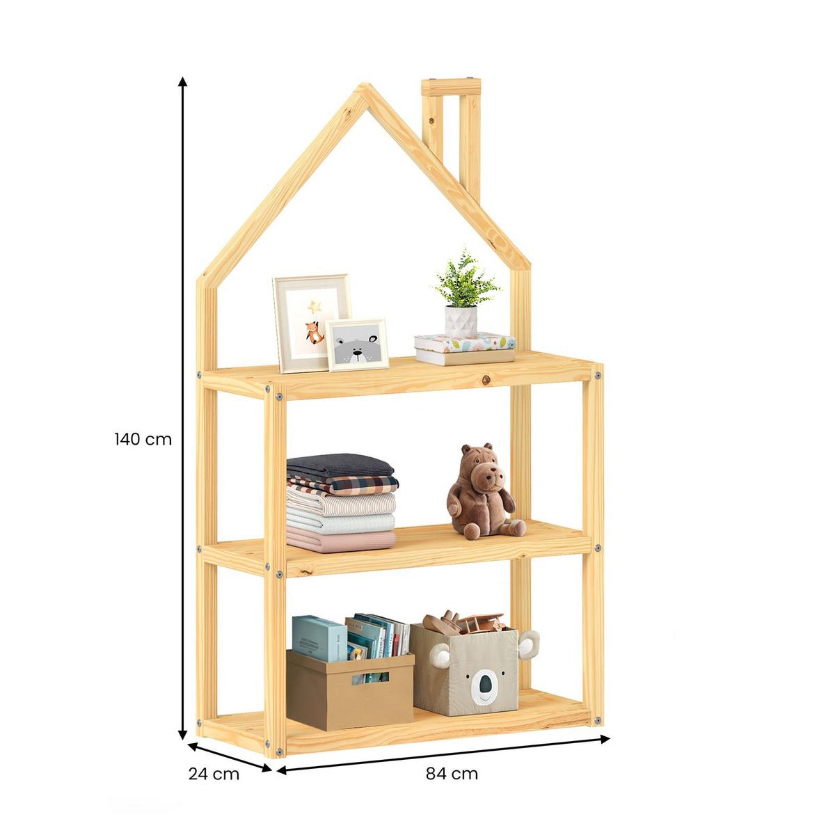 REGAL LENISE natur - Naturfarben, Holz (83/140/24cm) - IDIMEX