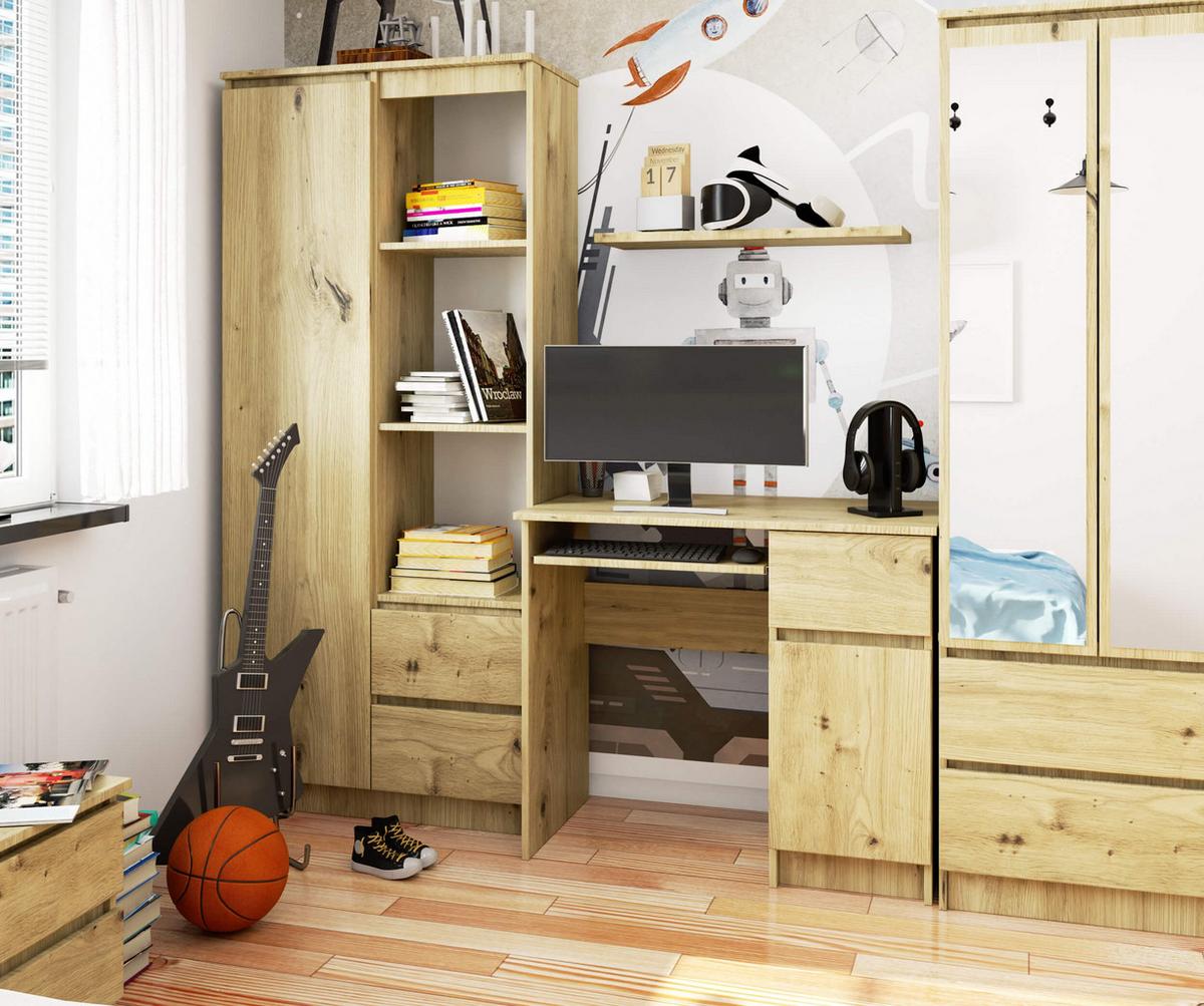 SCHREIBTISCH Eiche Artisan 77/90/50 - Eiche Artisan, Holzwerkstoff (120/53.6/77cm) - RAUMHIRSCH FURNITURE