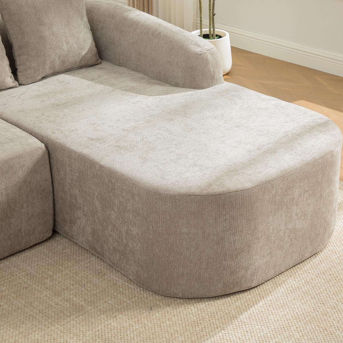 ECKSOFA 270cm L-Form Grau 3-Sitzer ohne Montage - Grau, Textil (270/172cm) - Urban Meuble