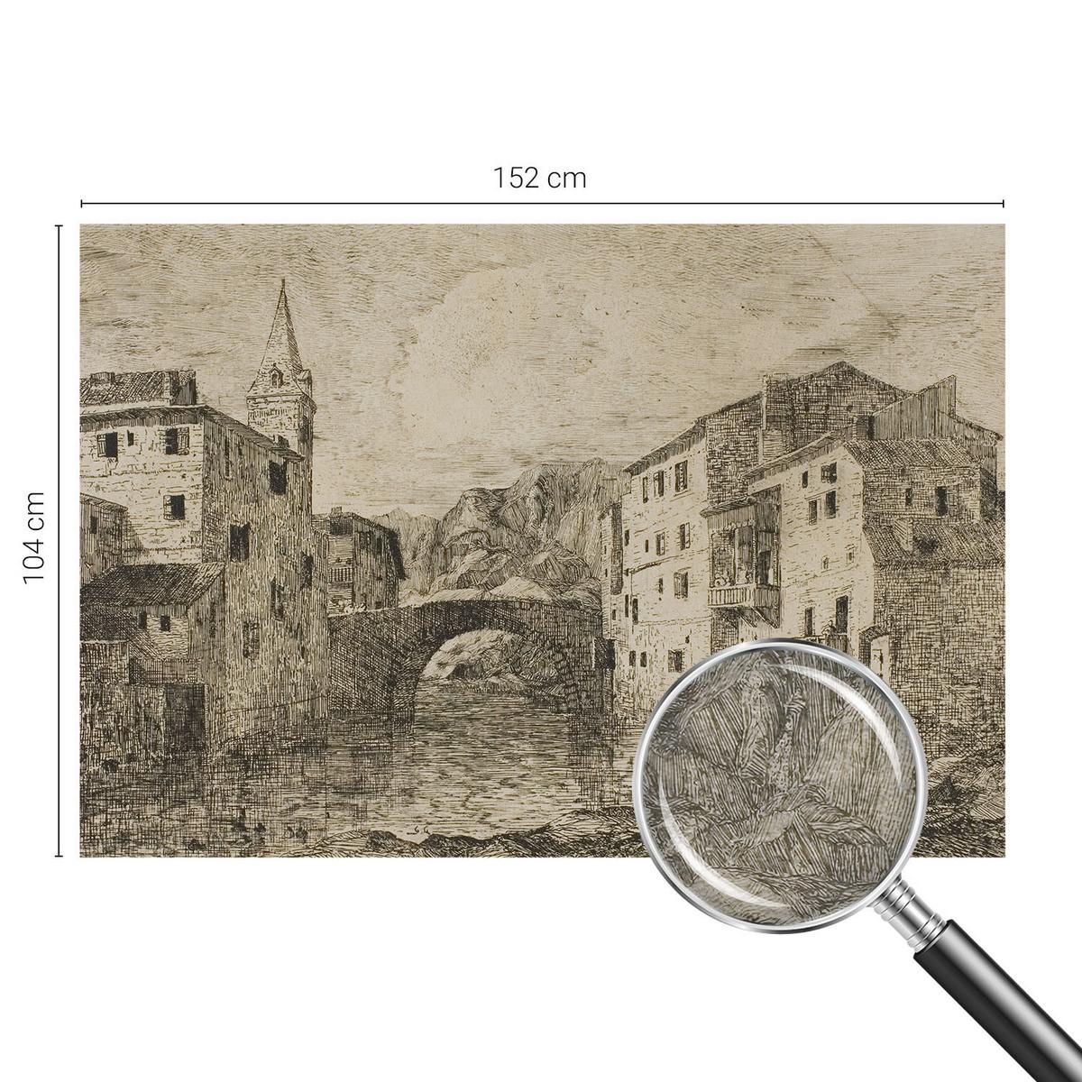 FOTOTAPETE 152x104 cm - Stadtpanorama - Blau, Textil (152/104cm) - Wallfluent