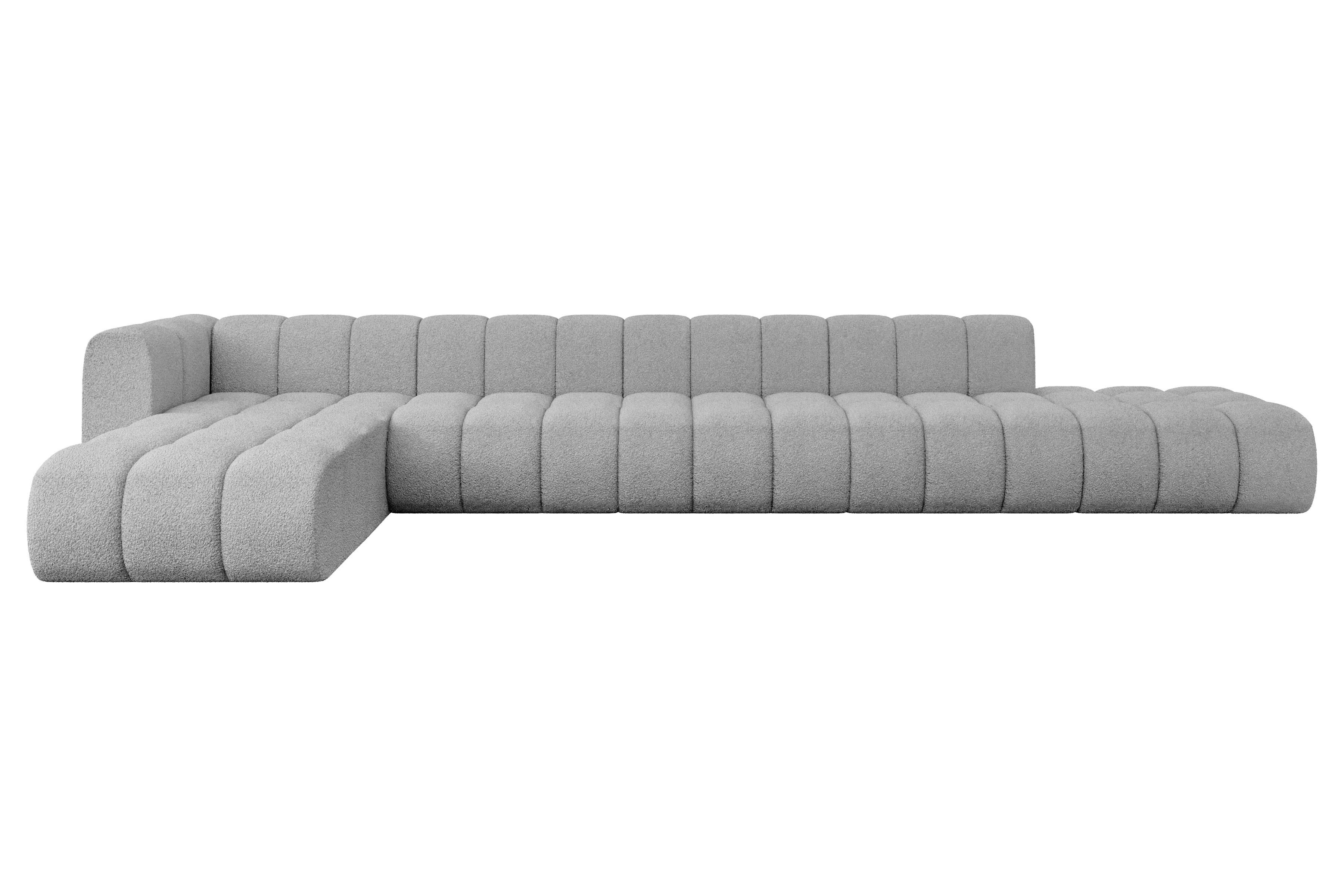 ECKSOFA modulares Sofa Zuvon-L3 - 478x177x70 cm Hellgrau - Hellgrau, Holzwerkstoff/Textil (478/177cm) - ALTDECOR