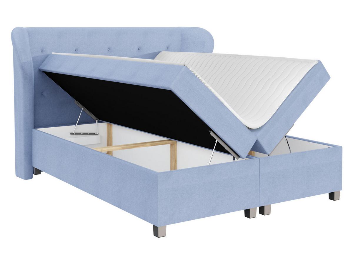 BOXBETT Bakarat - H3 - Blau, Holz (140/200cm) - MIRJAN24