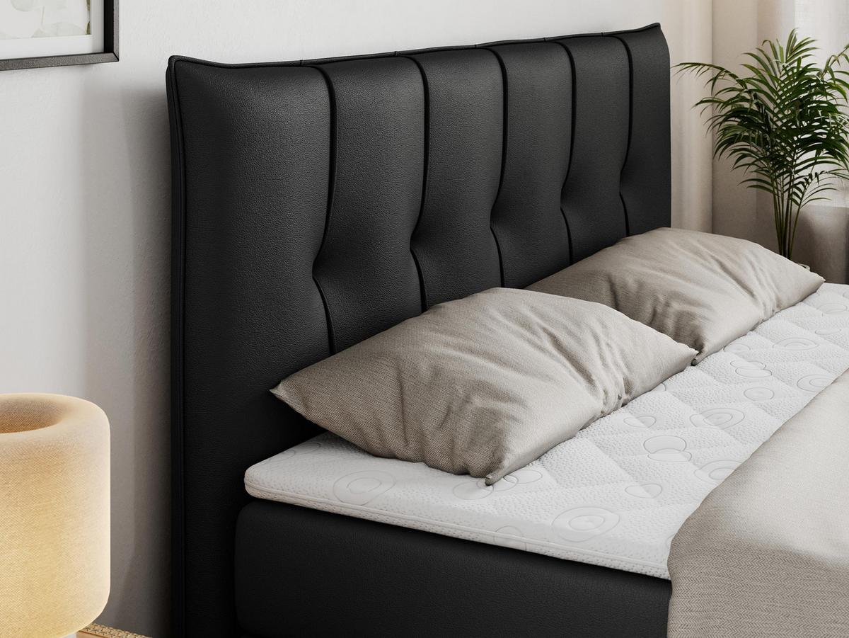 BOXSPRINGBETT PREMIUM 10 KING 180/200 Schwarz Kunstleder - H3 - Schwarz, Holz/Textil (180/200cm) - MKS