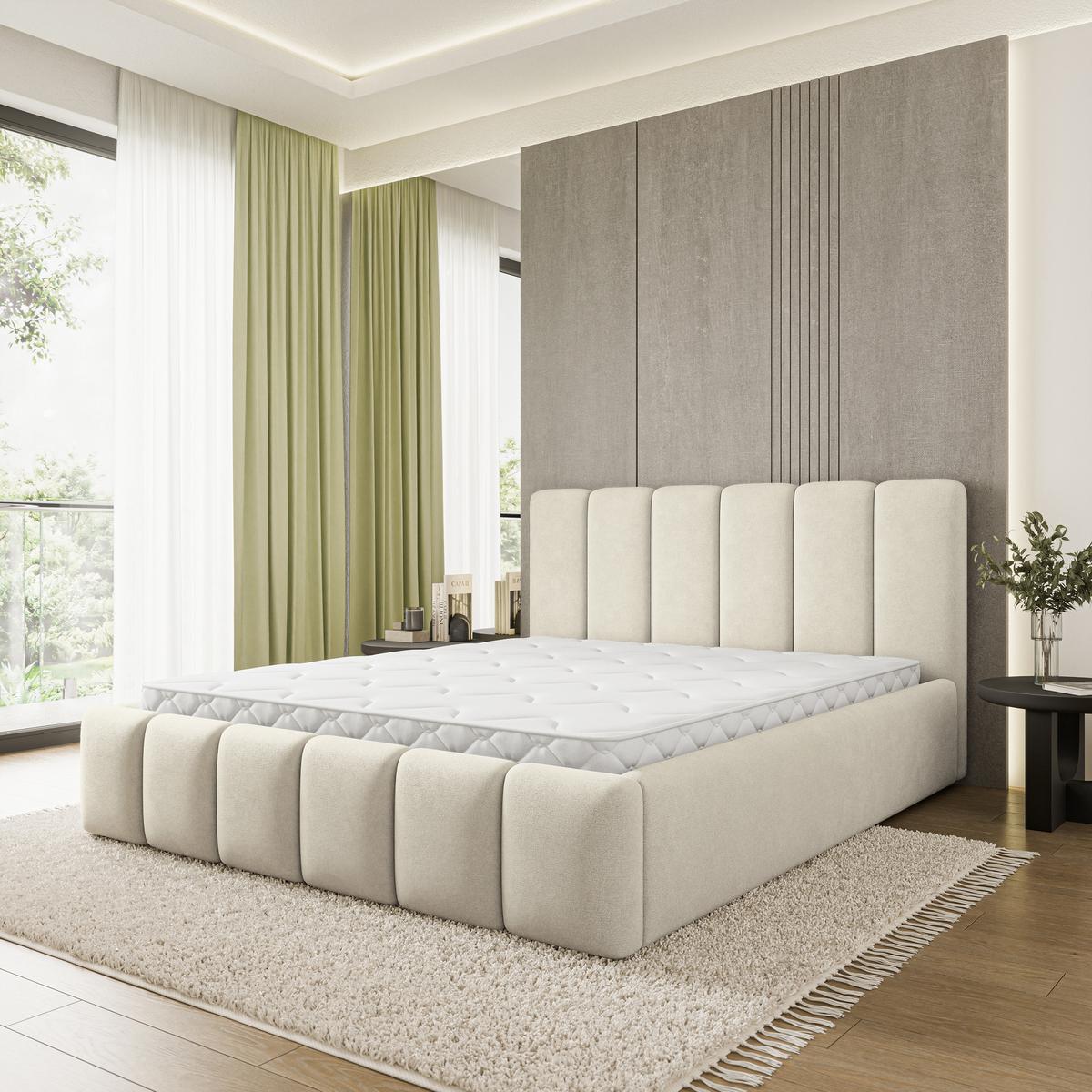 POLSTERBETT ATTORA SR 140x200 cm mit Bettkästen - Creme - Creme, Holz (140/200cm) - MASSENO