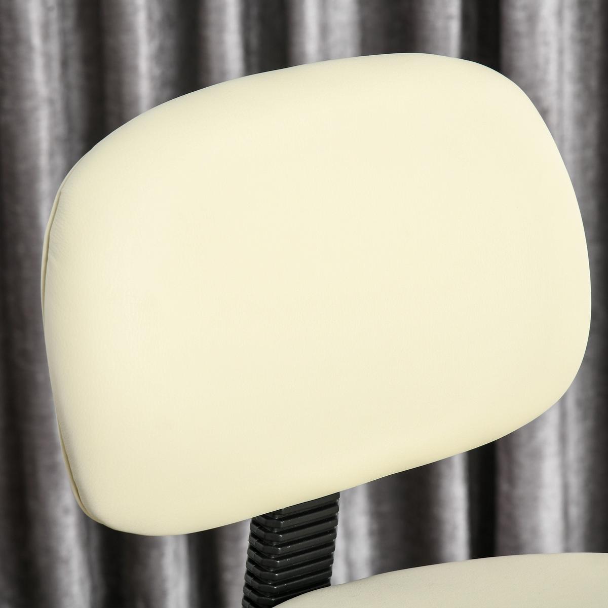 BARHOCKER Drehstuhl Höheverstellbarer Barstuhl mit Lehne aus Kunstleder-Leder - Beige, Kunststoff (57/104/56cm) - HOMCOM