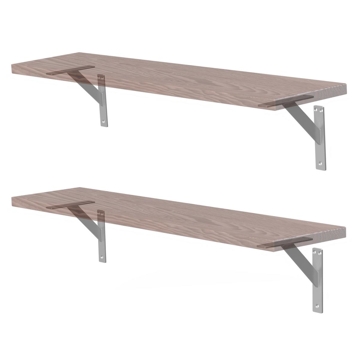 REGALTRÄGER 2er Set - Silberfarben, Metall (18/18/3cm) - ML-DESIGN