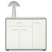 SCHUHSCHRANK DEUSTO Betonoptik/weiß - Weiß/Grau, Holzwerkstoff (88/70/35cm) - CARO-Möbel