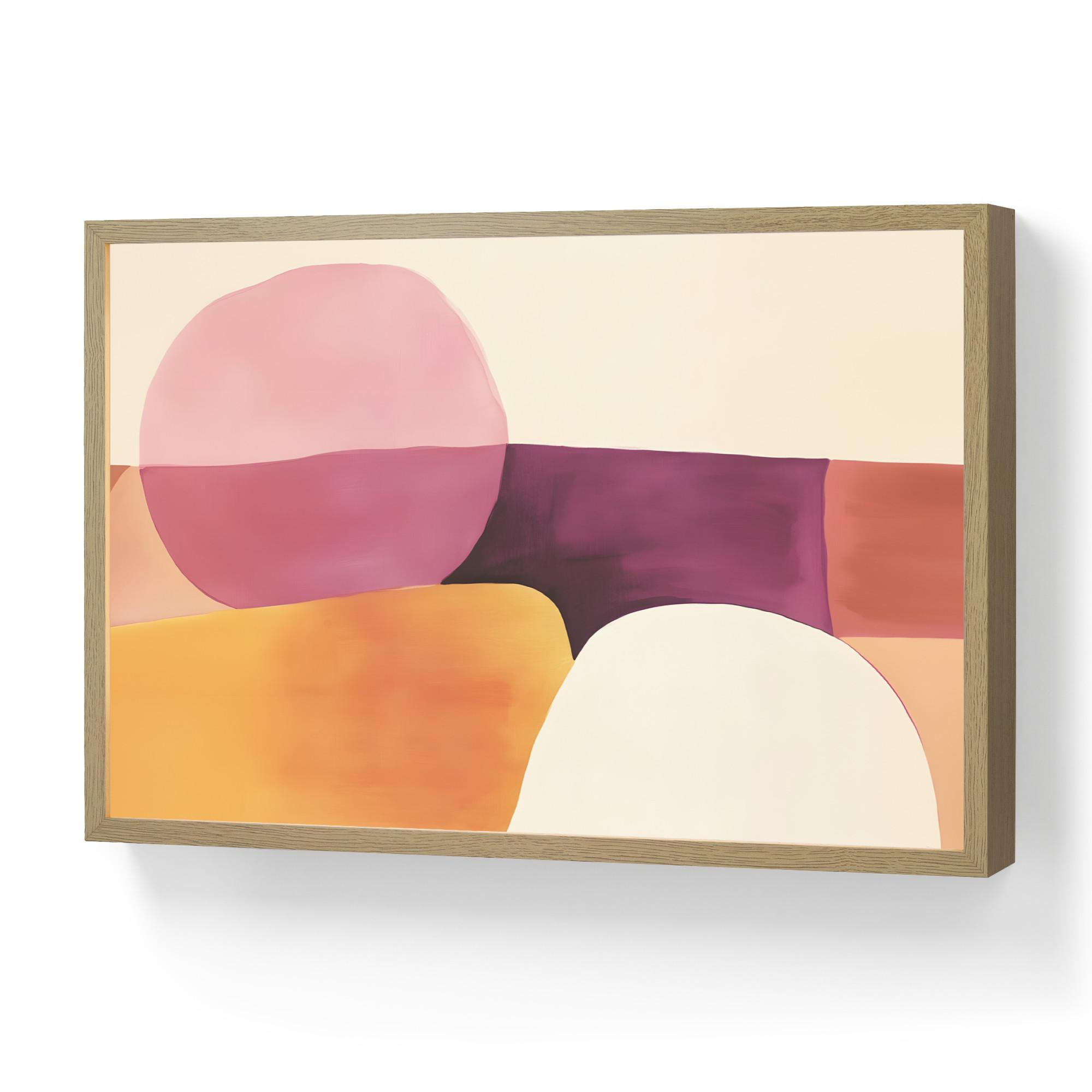 WANDLEUCHTE MIT AKKU Formen - Abstrakt - Farbenfroh 60x40 cm - Rosa, Holzwerkstoff (60/40/8cm) - OnlyWow