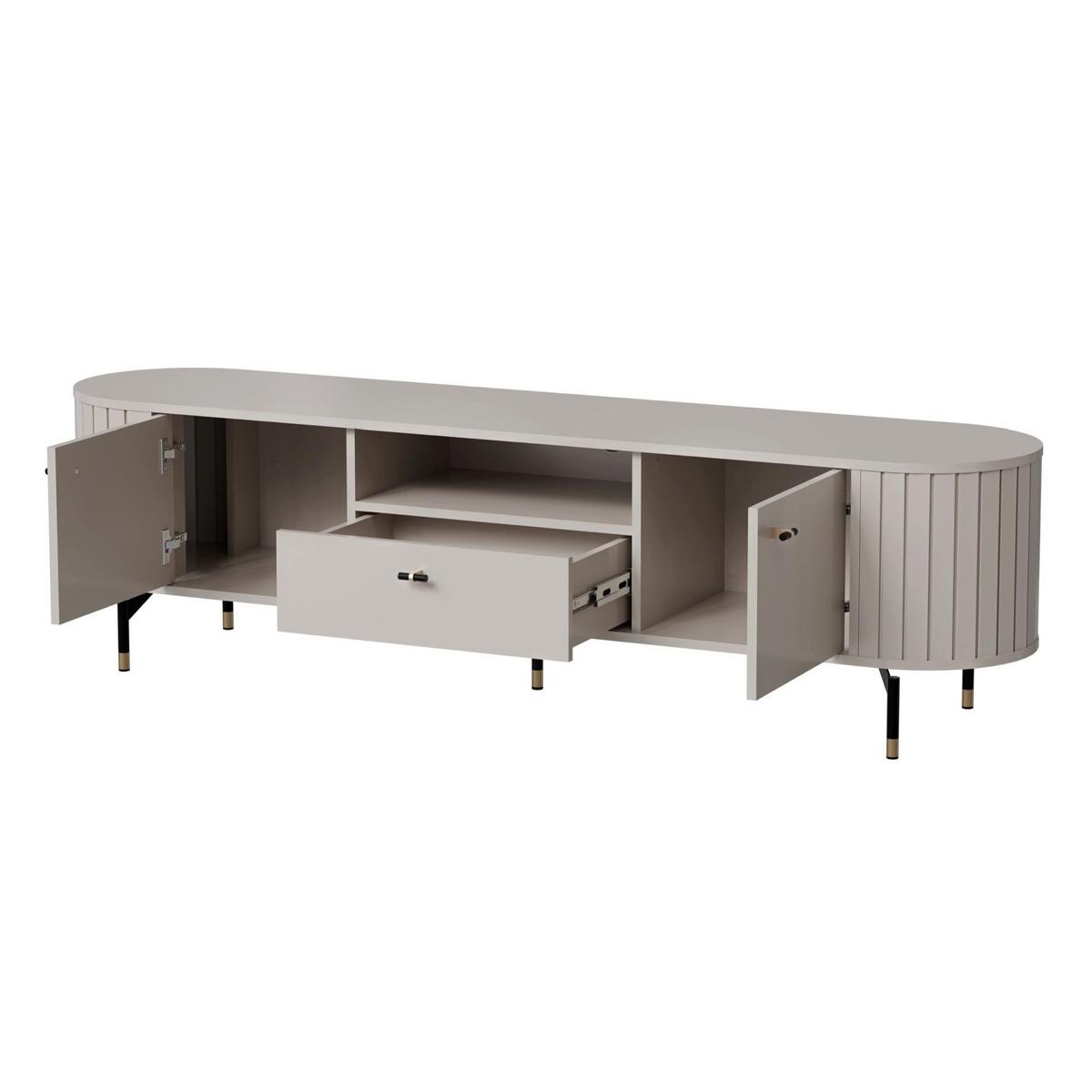 TV-SCHRANK Zante Graubeige 180 cm - Taupe/Schwarz, Holzwerkstoff/Metall (180.1/49/40cm) - Selsey