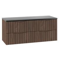WASCHTISCHUNTERSCHRANK 120.6cm Siena Holz und Schwarz - Schwarz, Holzwerkstoff (120.6/52.2/46.5cm) - Petits-meubles