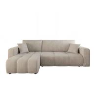 ECKSOFA Dagny Mit Schlaffunktion - Beige, Holzwerkstoff/Textil (248/146cm) - Fun Möbel