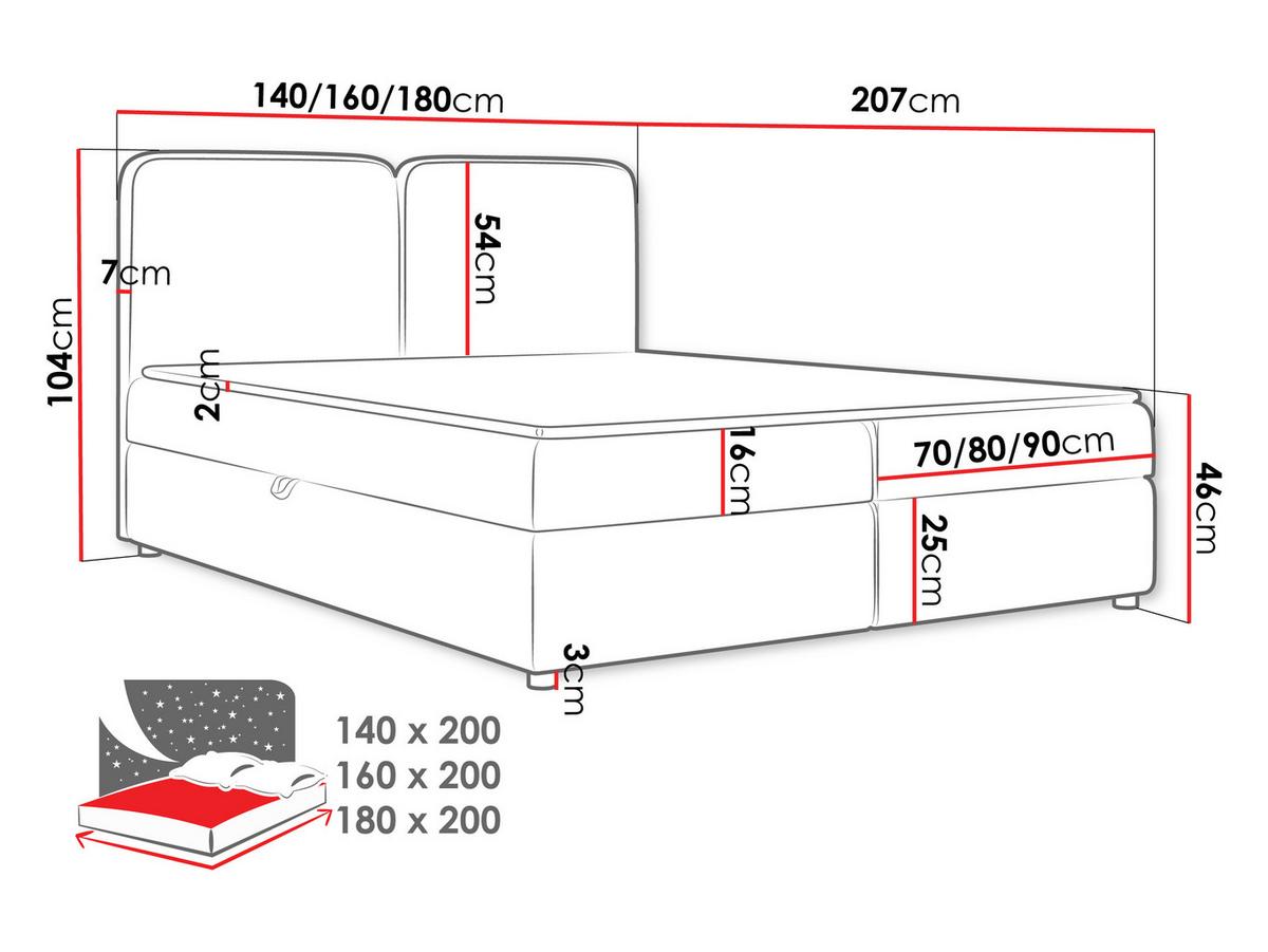 BOXBETT Boho - H3 - Schwarz/Mintgrün, Holz/Holzwerkstoff (160/200cm) - MIRJAN24