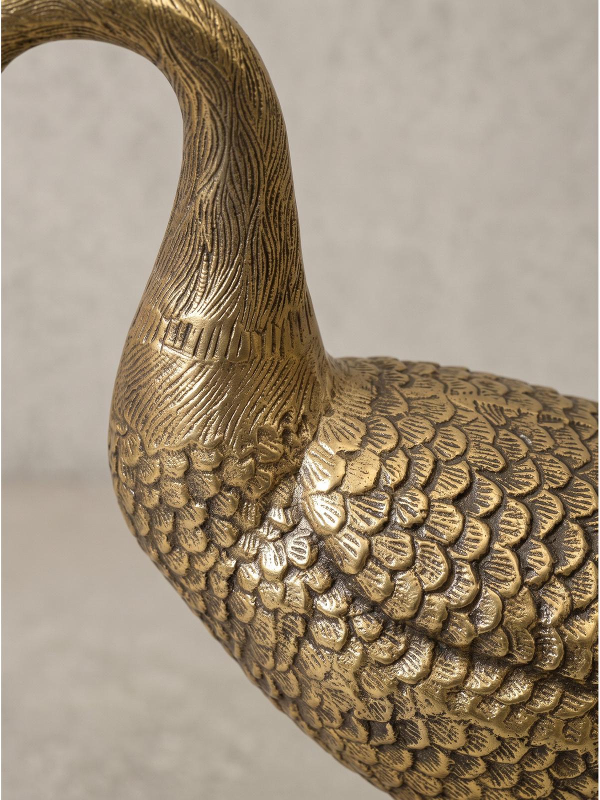 GÄNSEFIGUR DENDER, Aluminium, handgefertigt, Gold, 46 x 19 x 42 cm - Goldfarben, Metall (46/42/19cm) - KADIMA DESIGN