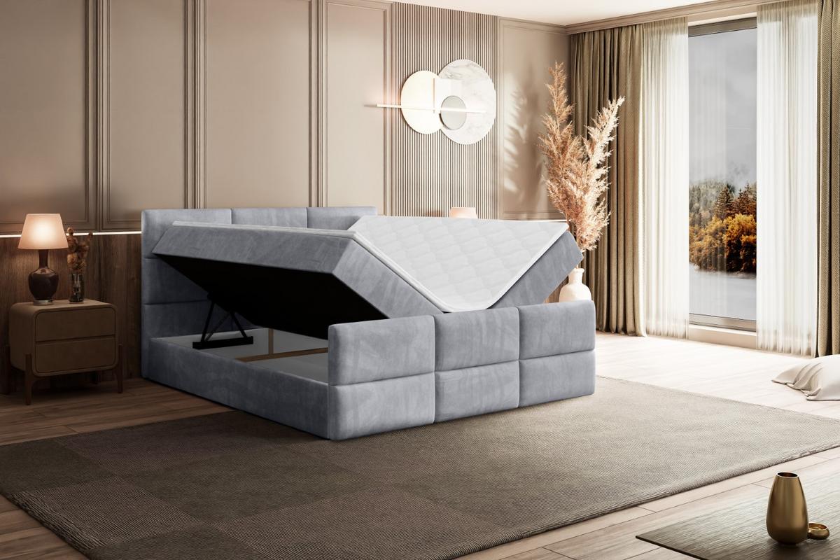 BOXBETT OHIO-Z - 140x200 cm - H4 - Hellgrau - Hellgrau, Holzwerkstoff (140/200cm) - ALTDECOR