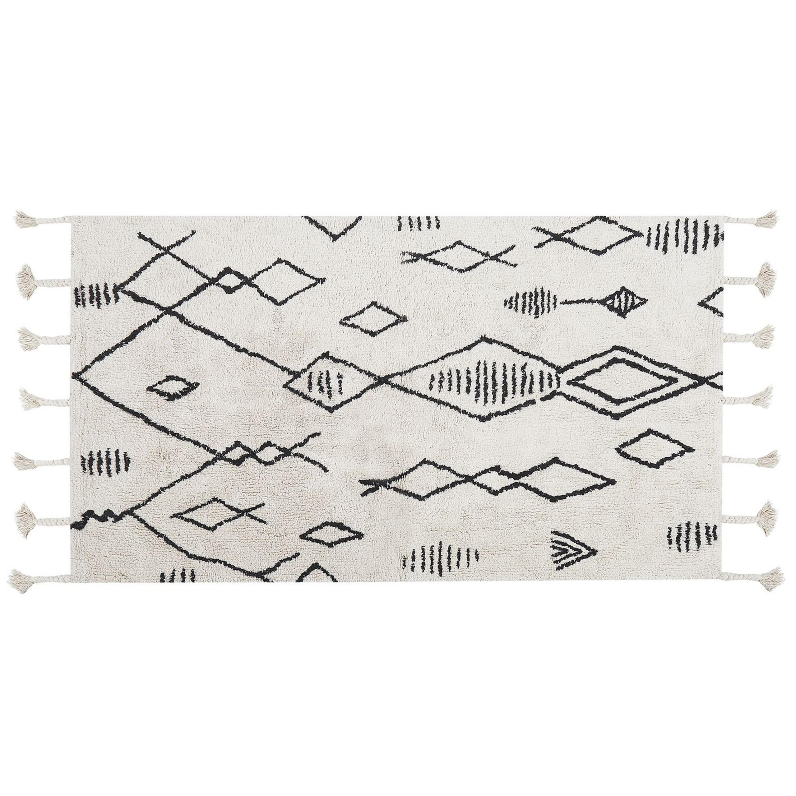 KURZFLOR-TEPPICH Kebir 150/80 cm - Weiß, Textil (80/150cm) - Beliani