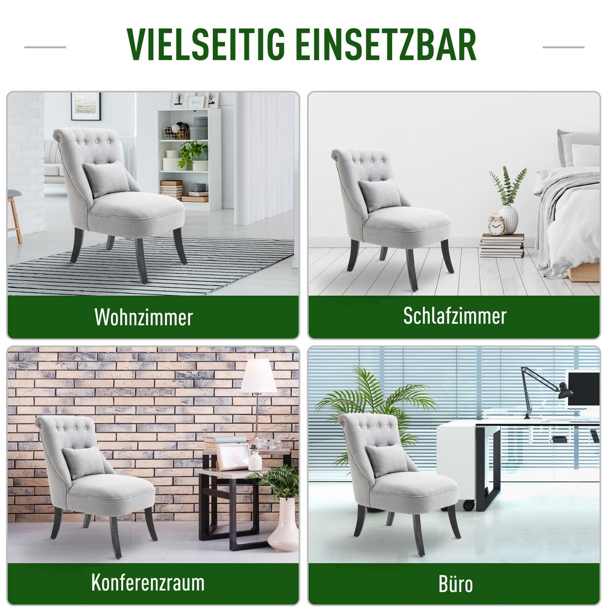 RELAXSESSEL, Sessel, Erhöhte Füße, Grau - Grau, Textil (69/77/52.5cm) - HOMCOM