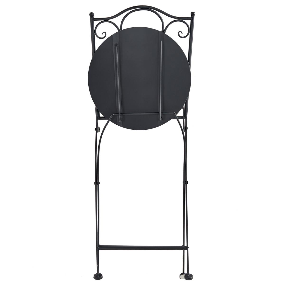 GARTENSTUHL 2er-Set Blaugrün Anapo - Schwarz/Grün, Metall (39/87/47cm) - Beliani