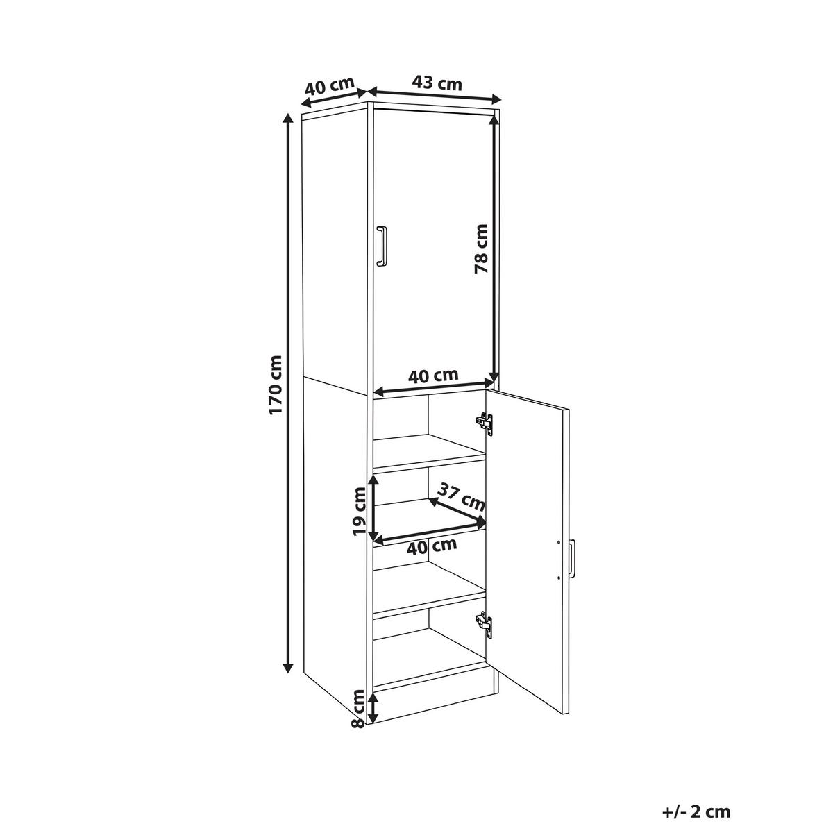 SCHUHSCHRANK Weiß Canberra - Weiß, Holzwerkstoff (43/170/40cm) - Beliani