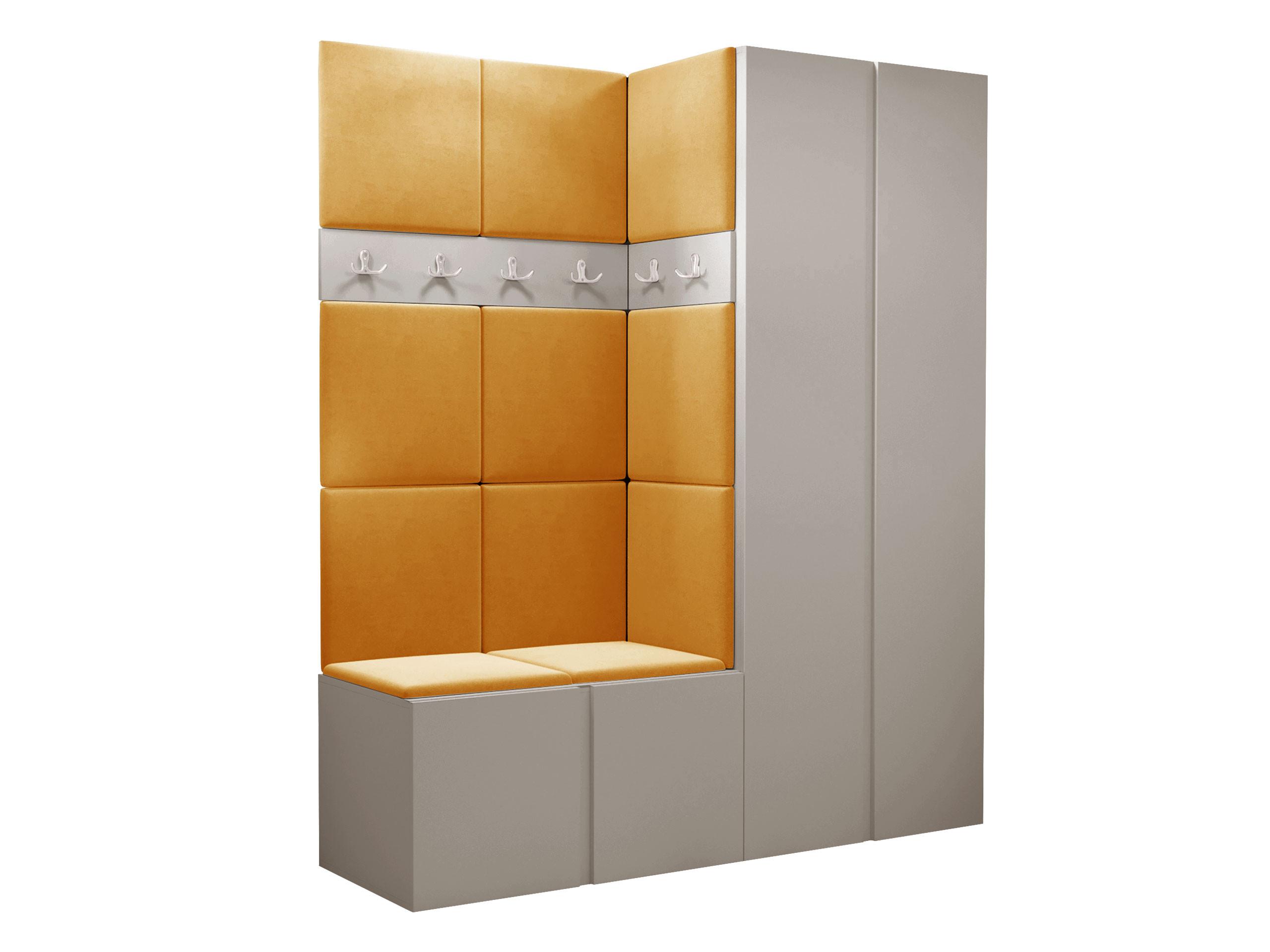 GARDEROBEN-SET Orion III - Kaschmir/Orange, Holzwerkstoff/Kunststoff (158/186/46cm) - MIRJAN24