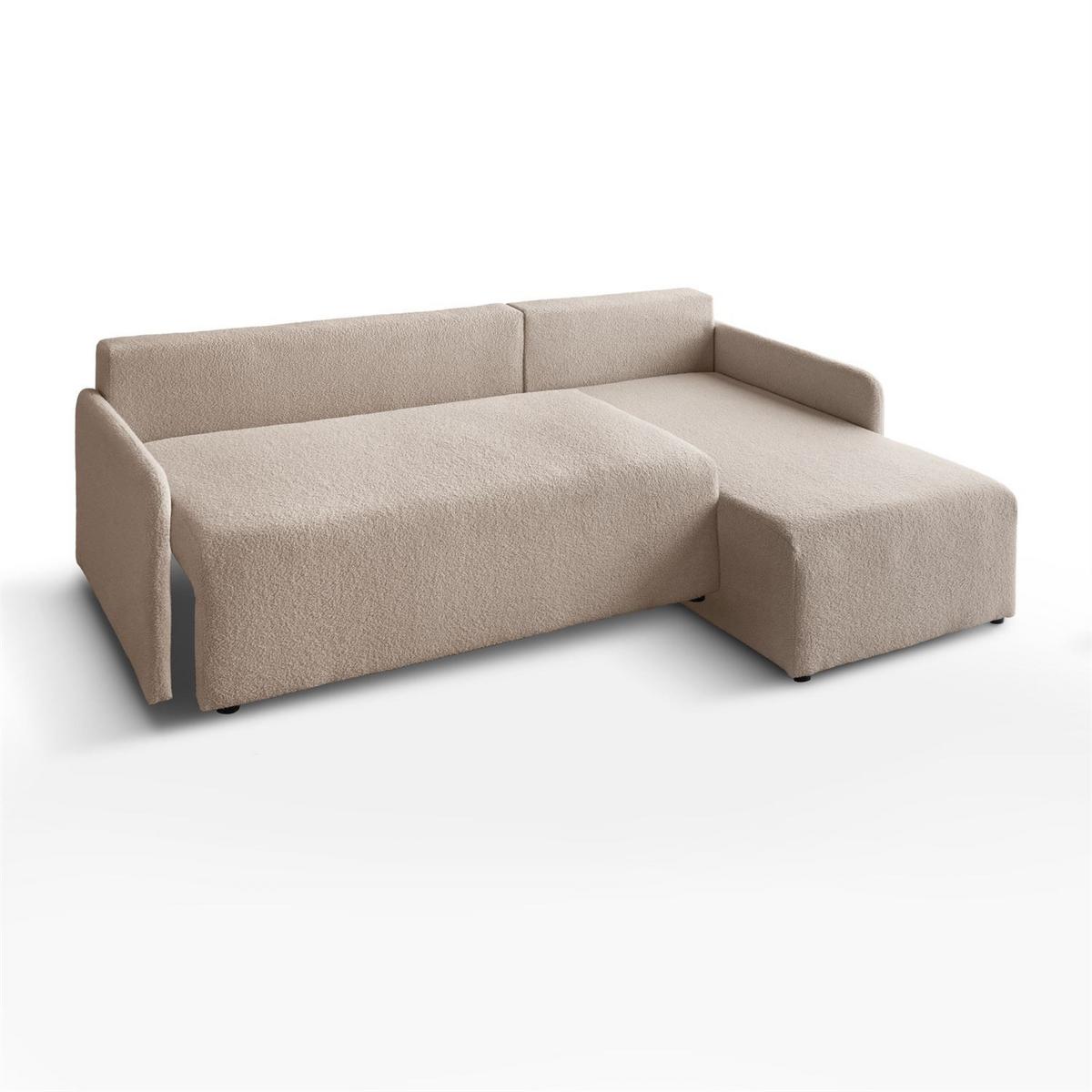 ECKSOFA CUDDLE mit Schlaffunktion und Bettkasten, Quelle 05 - Beige, Textil (213/145cm) - Lookway