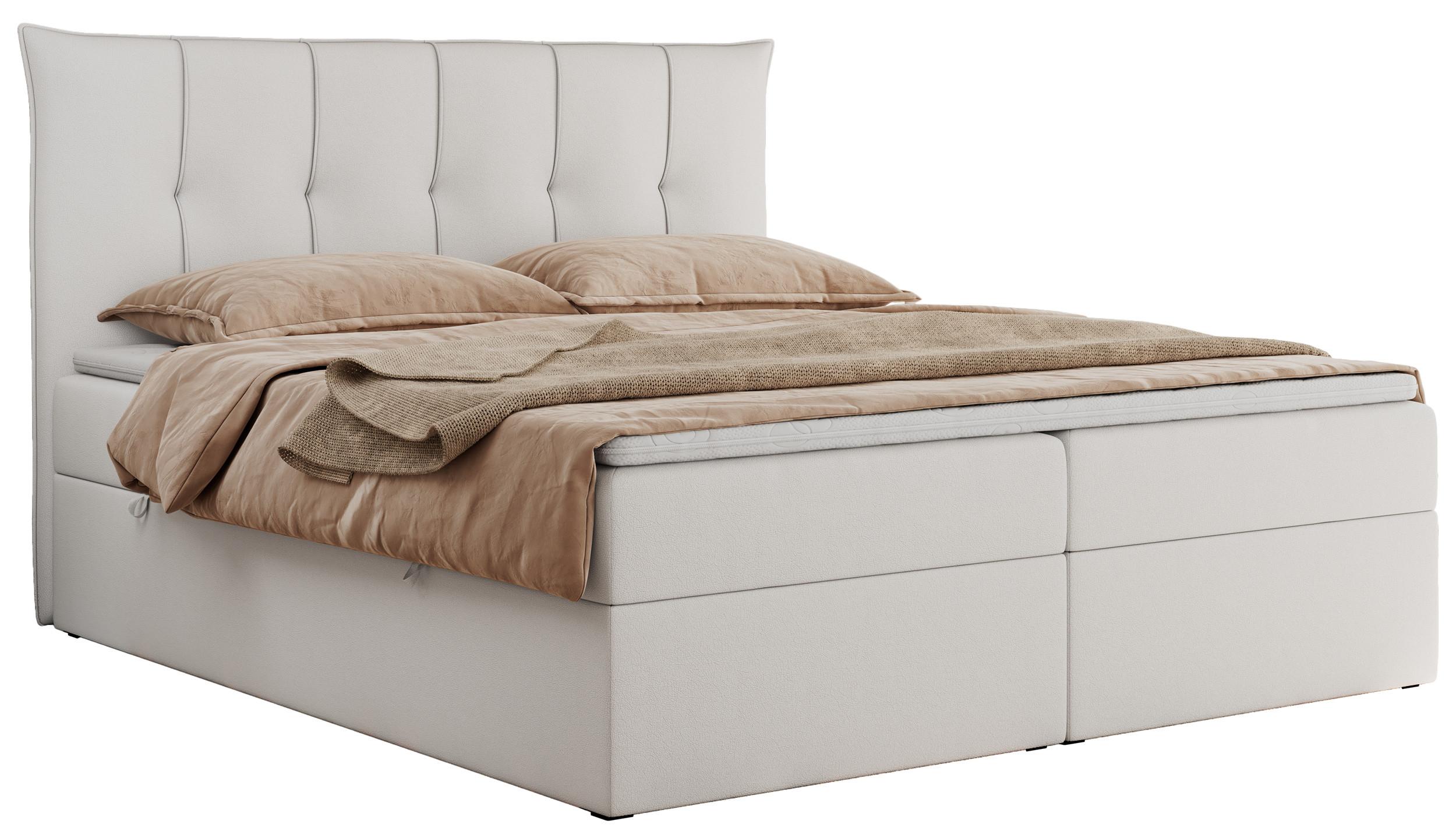 BOXBETT PREMIUM 10 140/200 Weiß Kunstleder - H4 - Weiß, Holz/Textil (140/200cm) - MKS