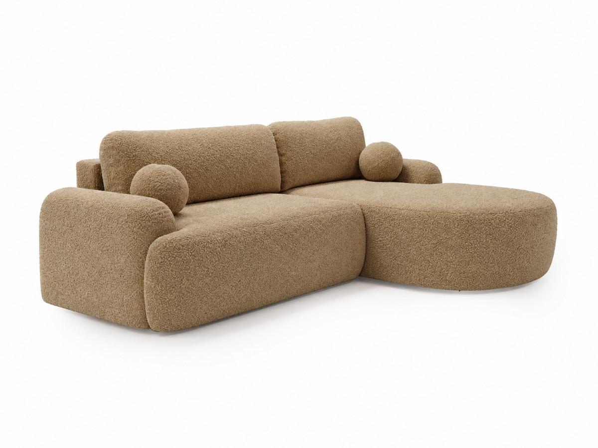 ECKSOFA Aurio Hellbraun Rechts - Hellbraun, Holz/Textil (261/177cm) - Graingold