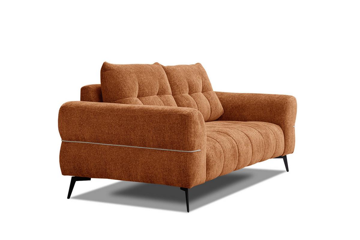 SOFA SALVINI 2,5-Sitzer, dunkelorange - Dunkelorange/Schwarz, Holzwerkstoff/Textil (176/88/99cm) - Wozimo