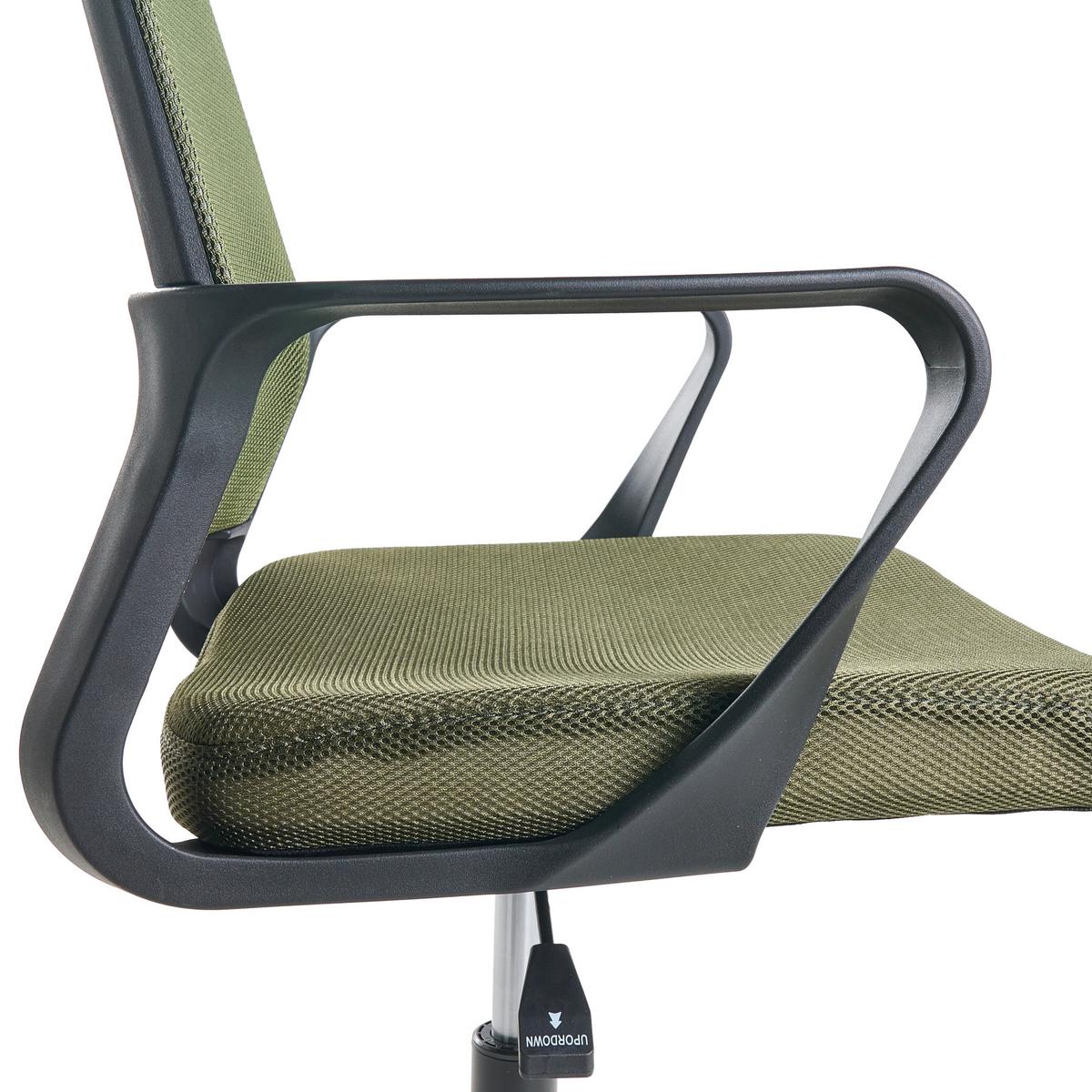BÜROSTUHL Dunkelgrün Ease - Schwarz/Grün, Textil (54/94/54cm) - Beliani