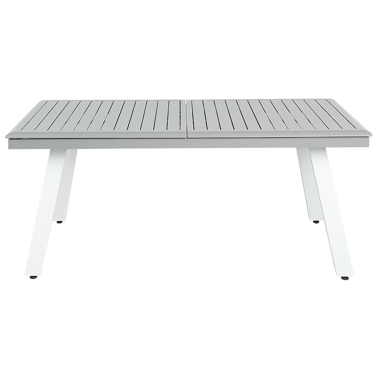 GARTENMÖBEL SET 8-Sitzer Aluminium grau Pereta - Weiß/Grau, Metall - Beliani
