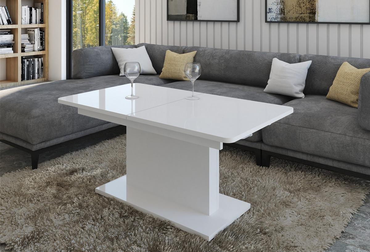 ESSTISCH METRON Ausziehbar 126 - 167,5 / 70 x 74,2 cm - Weiß, Holz (126/70/74.2cm) - MASSENO