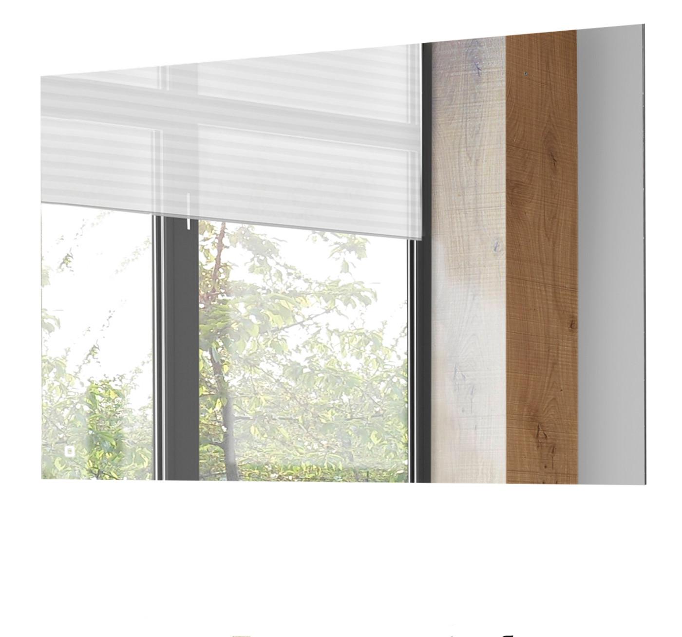 BADSPIEGEL mit LED Beleuchtung und Touchschalter, Wandspiegel 100 cm - Grau, Glas (100/65/3cm) - Furn.Design