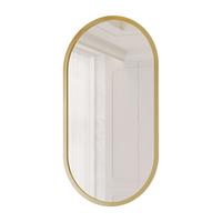 OVALER Spiegel FLORIS mit goldenem Rahmen - Goldfarben, Holzwerkstoff (50/90/50cm) - Lookway