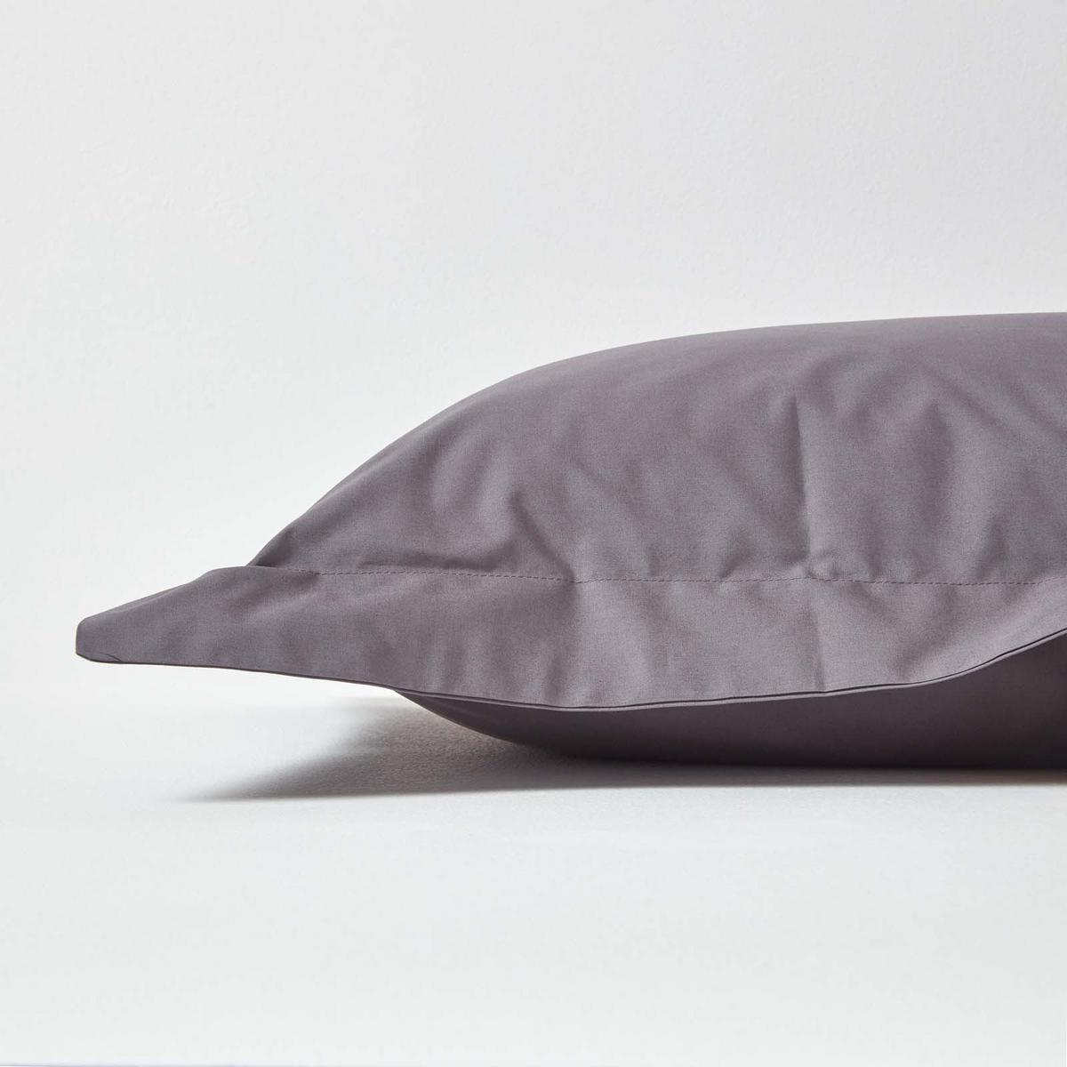 KISSENBEZUG Perkal mit Stehsaum, Fadendichte 200 - Dunkelgrau, Textil (48/74cm) - Homescapes
