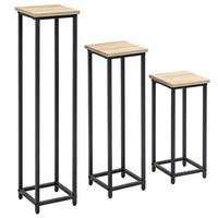 3-TEILIGES Set Pflanzenständer Stapelbarer Blumenhocker für Garten Balkon - Multicolor, Metall (90cm) - Outsunny