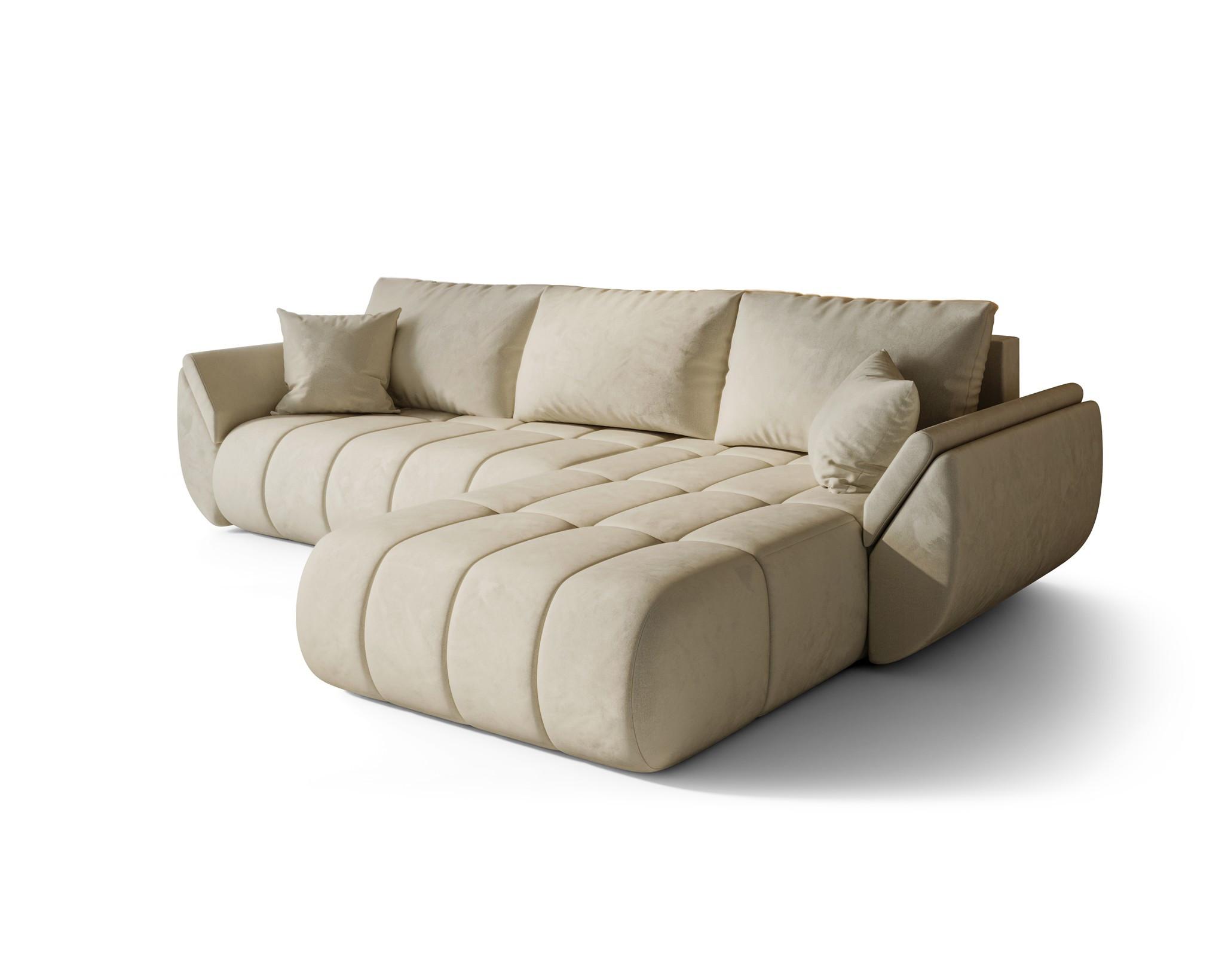 ECKSOFA Misato In Monolith - Creme, Holzwerkstoff/Textil (280/175cm) - Fun Möbel