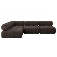 ECKSOFA modulares Sofa Samaro-L2 - 285x190x70 cm Braun Velours - Braun, Holzwerkstoff/Textil (285/190cm) - ALTDECOR