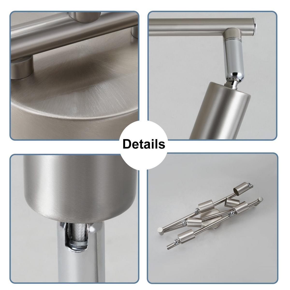 DECKENSTRAHLER Blitz 6-flammig 108/8/15 cm - Silberfarben, Metall (108/8/15cm) - Nettlife