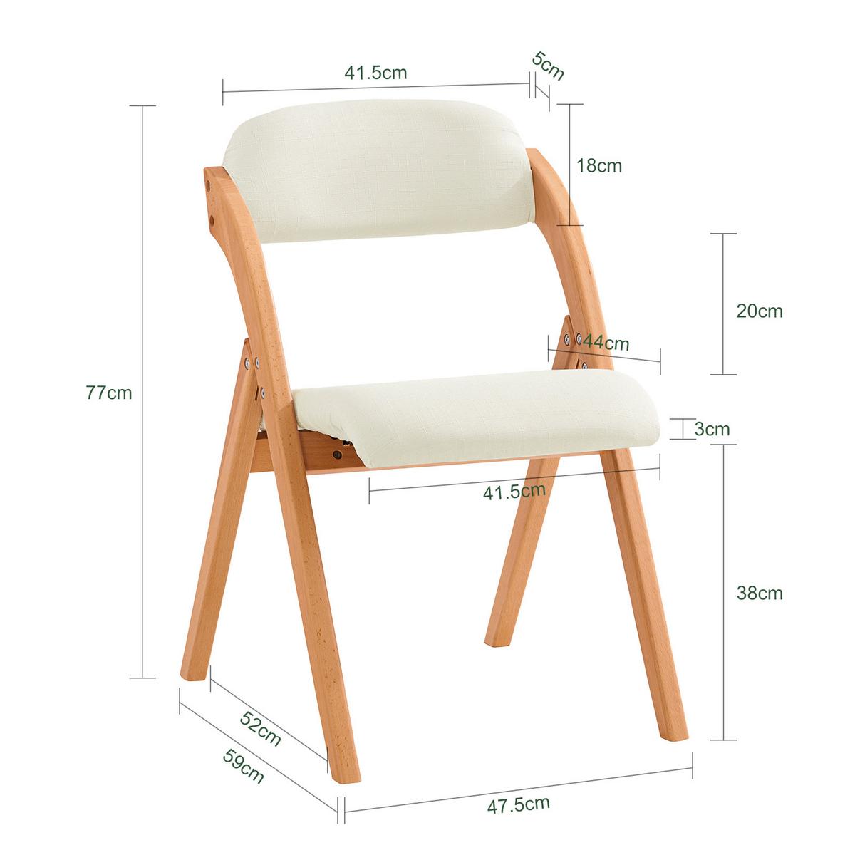 KLAPPSTÜHLEN 2 er set, Weiß - Weiß, Holz (47.5/77/59cm) - SoBuy