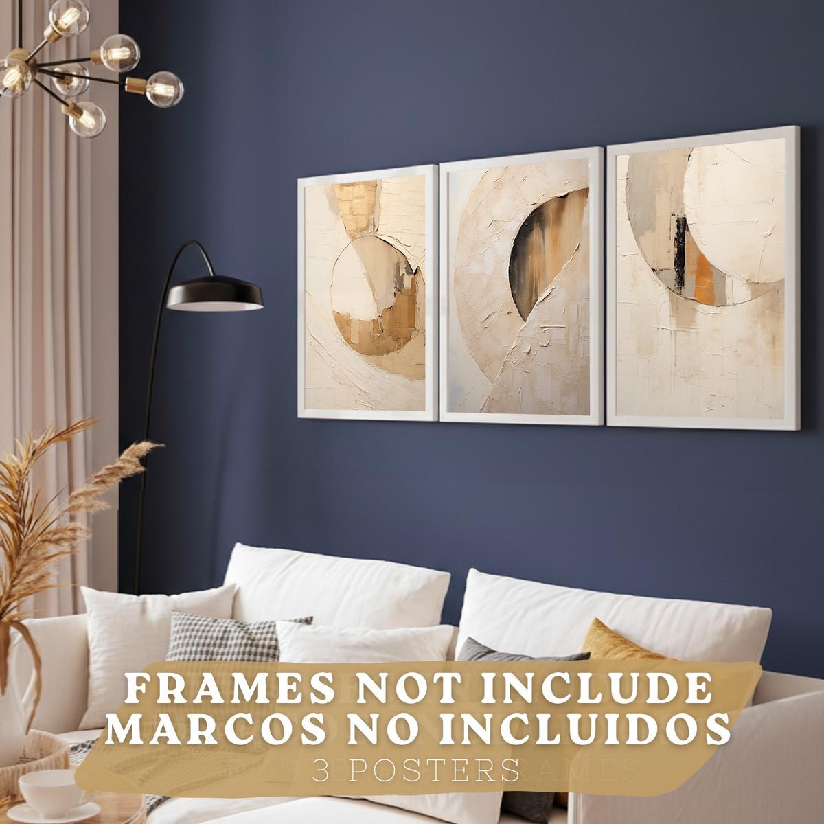 POSTER Set of 3 Abstract Geometric Wall Art Prints Modern Living Room Bedroom Kitchen Bathroom Decor Rahmenlos A3 - Klar, Papier (29.7/1/42cm) - Nacnic