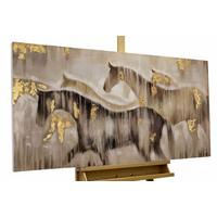 ACRYLBILD HANDGEMALT 120/60 cm - Beige/Braun, Holz/Textil (120/60cm) - KUNSTLOFT
