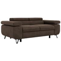 2-SITZER SOFA PETER - Braun Velvet - Schwarz/Braun, Textil/Metall (200/76/99cm) - MKS