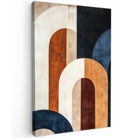 LEINWANDBILD Abstrakt - Formen - Dunkelblau Deko Wohnzimmer 20x30 cm - Cognac, Textil (20/30cm) - MuchoWow