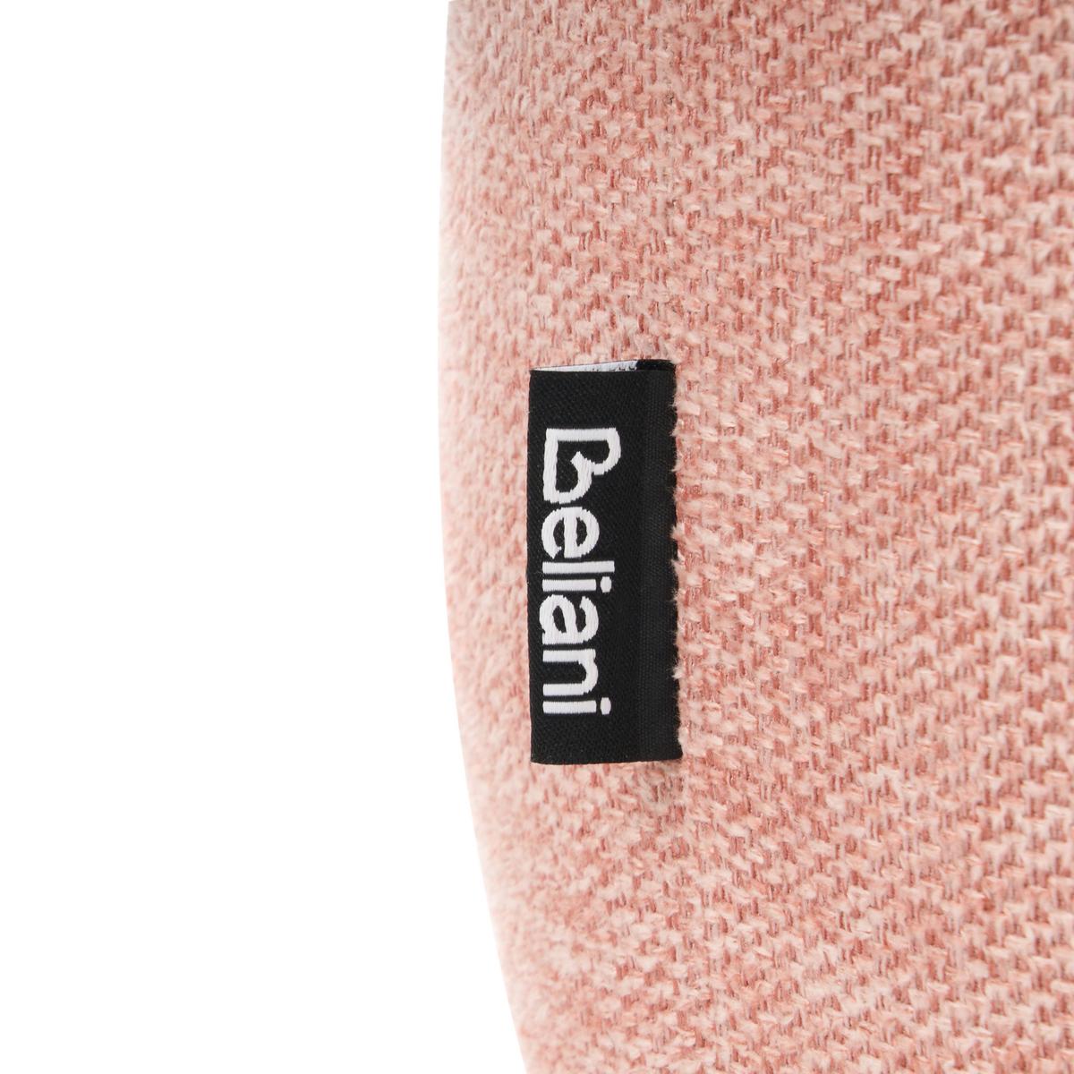 POUF Stoff Rosa Juno - Beige, Textil (35/38/35cm) - Beliani
