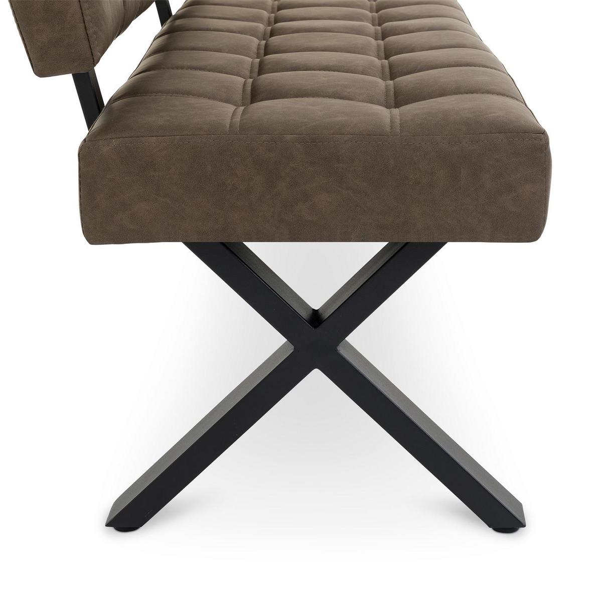 ESSZIMMERBANK KAROSI dunkelbraun - Dunkelbraun, Kunststoff/Metall (140/88/60cm) - IDIMEX