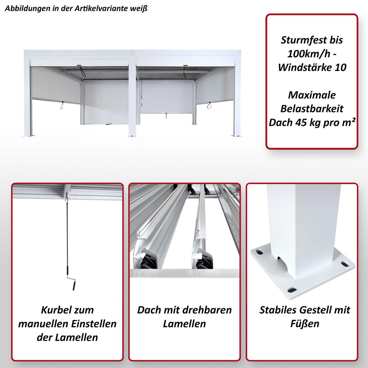 PERGOLA MIT SEITENWAND Weiß - Weiß, Metall (583/220/301cm) - MCW