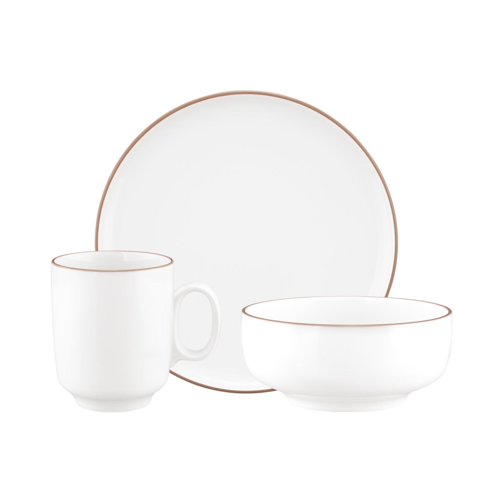 FRÜHSTÜCKS-SET Sento Home Pure Lines Cocoa Brown 18-tlg. - Hellbraun, Keramik (2/2/2cm) - Seltmann Weiden
