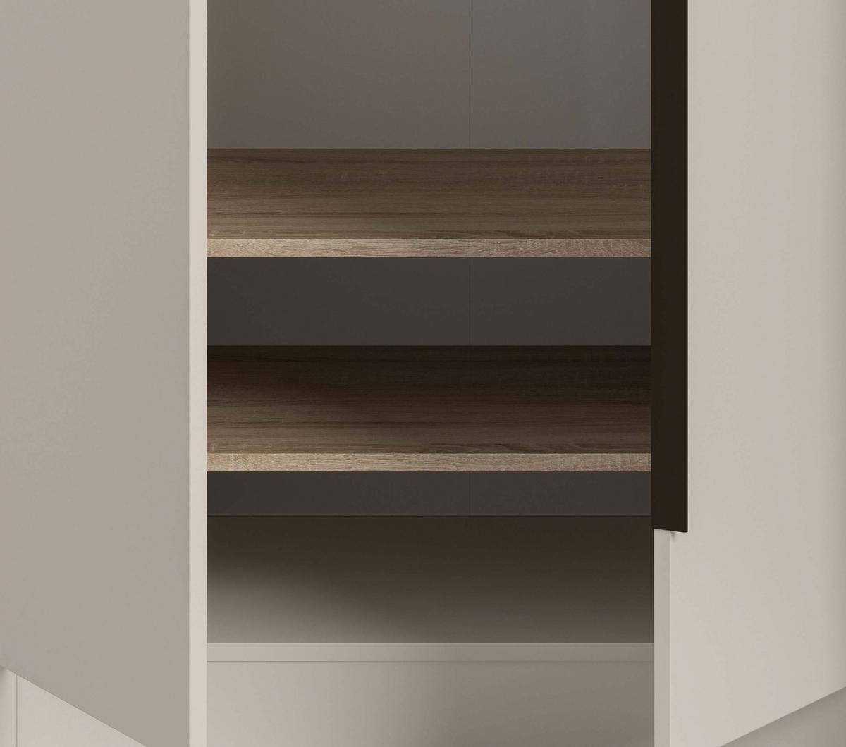 KLEIDERSCHRANK kaschmir 120 x 181 cm, Drehtürenschrank 3-türig - Kaschmir/Schwarz, Holzwerkstoff/Kunststoff (120/181/52cm) - Inn.Furn