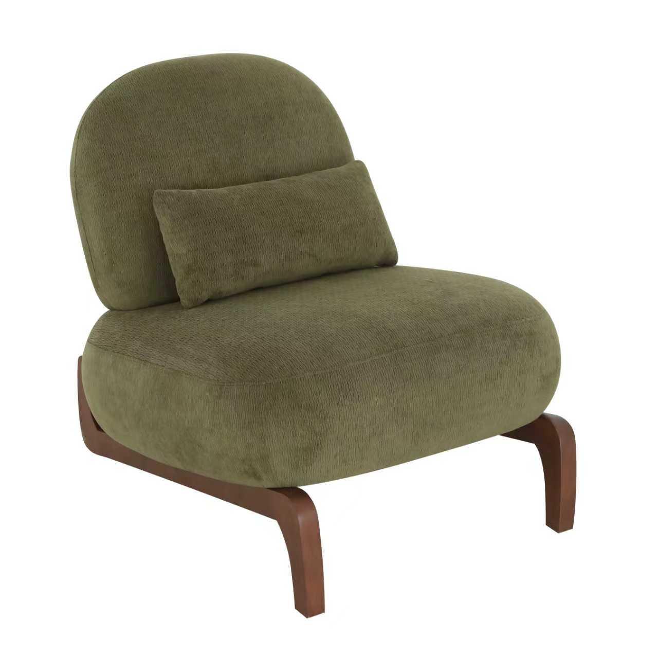 SESSEL stoff grün armlehnenlos modern holzbeine - Grün, Textil (86.9/69.9/72.1cm) - Urban Meuble