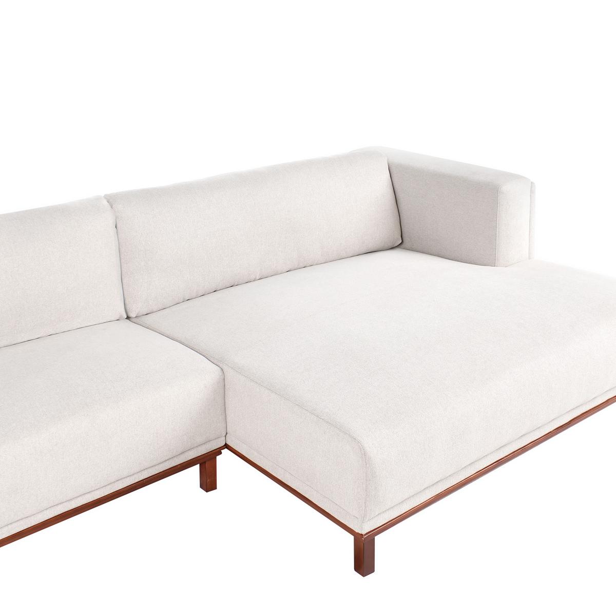 ECKSOFA 4-Sitzer Stoff Hellbeige linksseitig Veng - Hellbraun/Beige, Textil (310/155cm) - Beliani